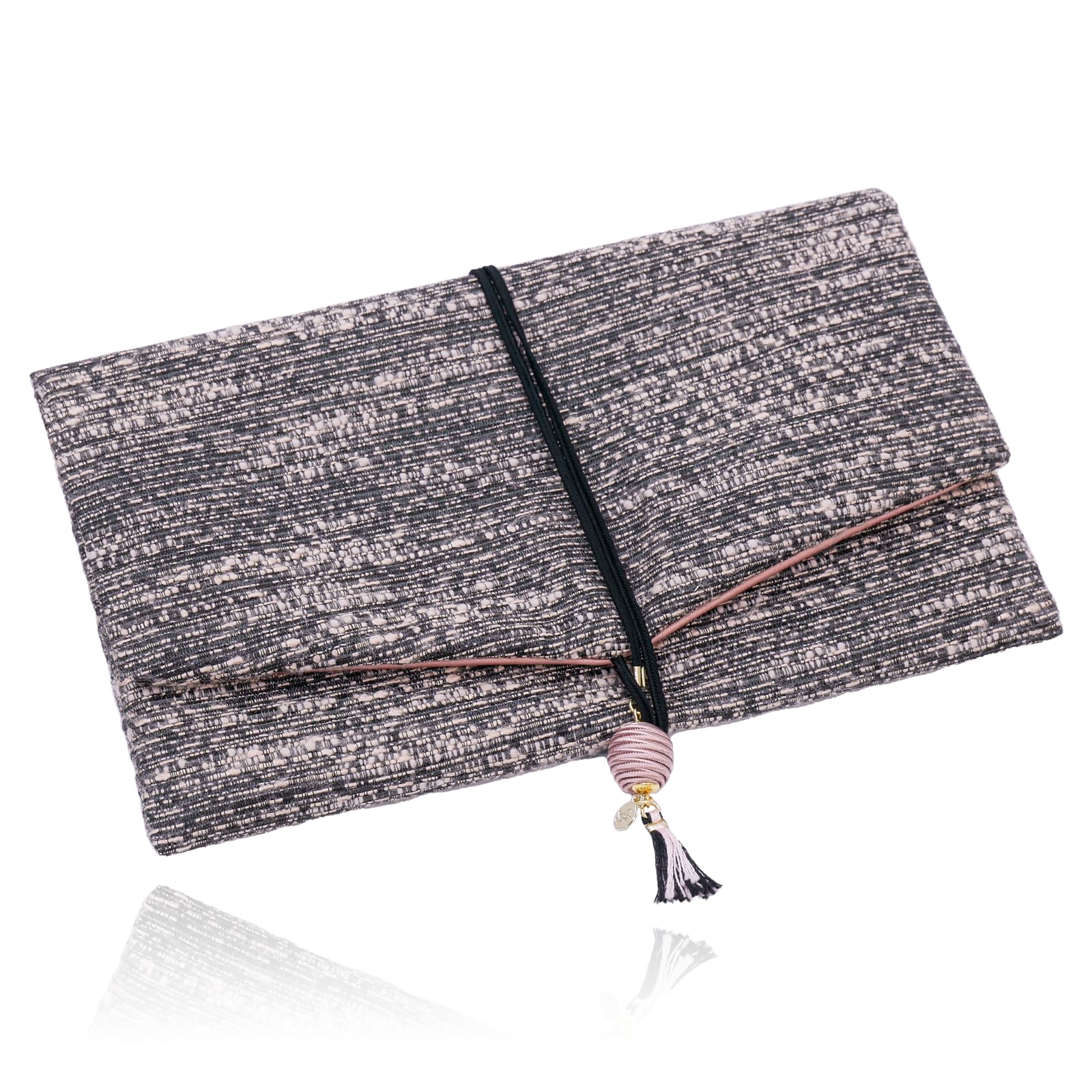 

Style Fukusa, Women s Tweed Fukusa with Drawstring Closure, Perfect for Weddings, Celebrations, and Gifts, Pinky Black, SFB07