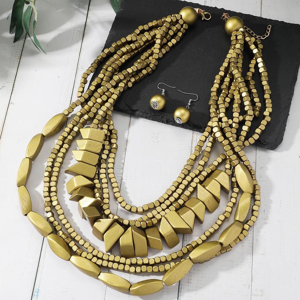 Extravagantní retro bohémský korálkový náhrdelník pro ženy