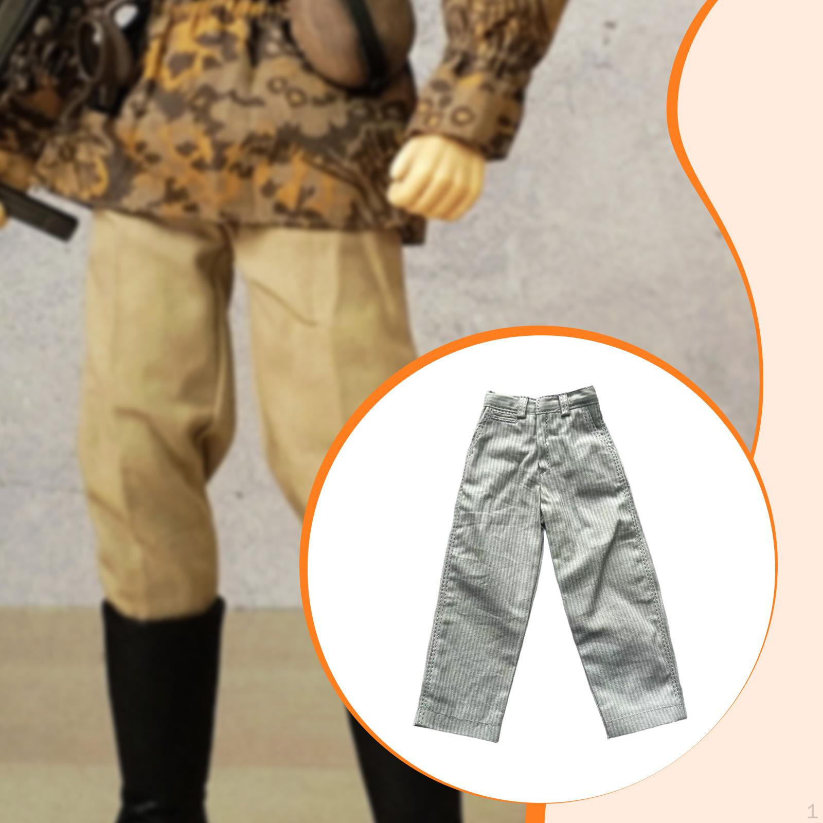 

1/6 Scale Action Figure Pants 12 inch Clothes Loose Long Miniature Doll Decoration