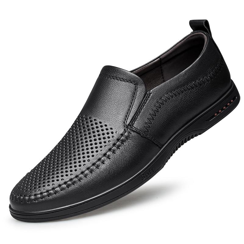 Fashion 2025 New Flats All-match Dresses Shoes Genuine Leather Fashion Men's Casual Footwear Fashion Loafers Brand Mens Business Shoes