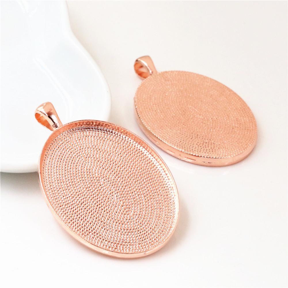 Neue Mode 5 Stück/Los 30x40mm Innenmaß 8 Farben Beschichtet Einfacher Stil Cabochon Basis Fassung Anhänger Anhänger