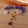 1 Piece Retro Elegant Amethyst Bead Bracelet, Women's Fashion Jewelry, Suitable for Daily Wear and Gifts