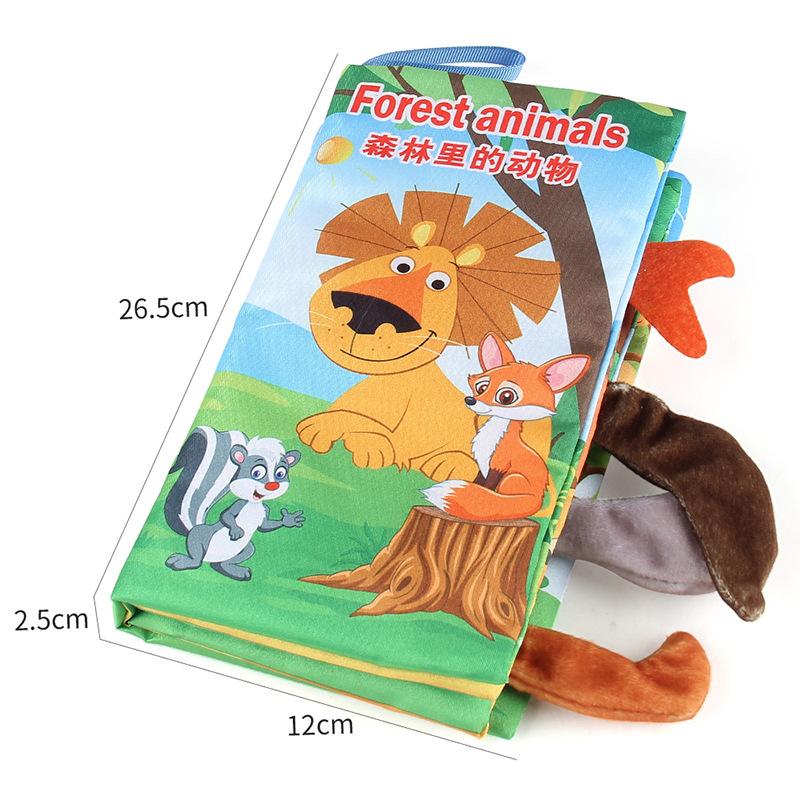 Baby Baby Sea, Land And Air Tail Cloth Book, Chinese And English Ocean Forest Flying Animal Palm Book Early Education Toy