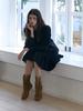 Fabric Seoul Smock Shirring Mini Dress_Black