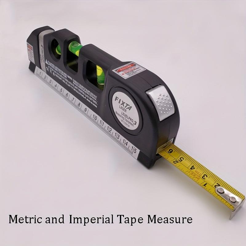 Easy-to-Use, Multi-Purpose Laser Level Kit with Standard Cross Line - Battery-Powered, Includes Metric & Imperial Tape Measure