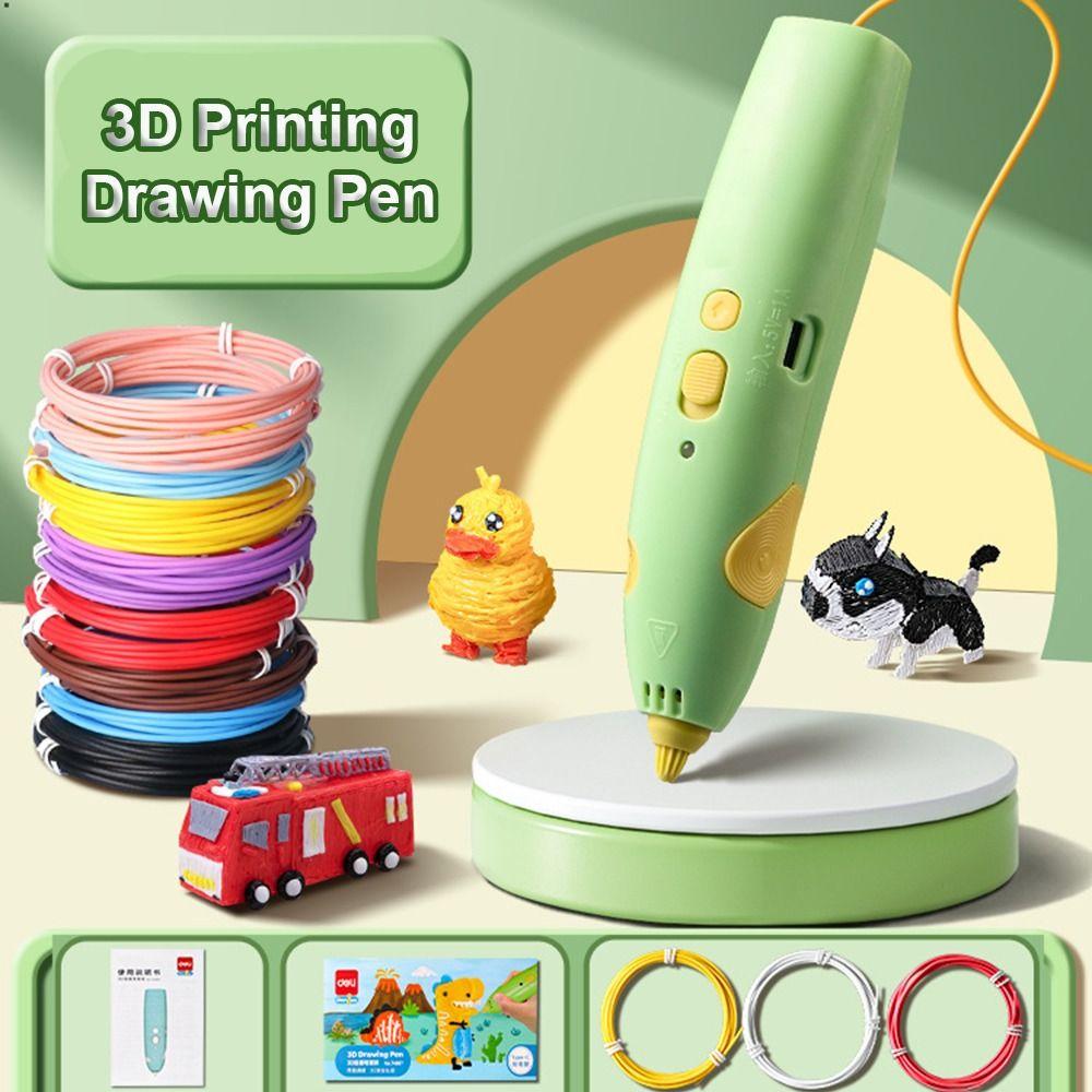 Med 6M 1,75mm PCL Filamenter 3D-utskriftspenn Lav Utskriftstemperatur Tegnepenn 3D-penner Barn
