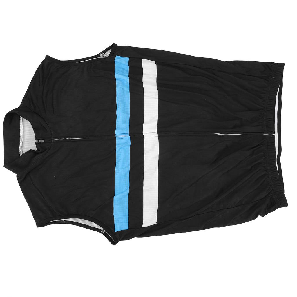 Bisiklet Yeleği Nefes Alabilir File Hızlı Kuruyan Reflektörlü Bisiklet Rüzgar Yeleği Kolsuz Hafif Spor Yeleği Açık Mavi