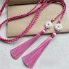 Retro Handwoven Hanfu Waist Tie Belt Chinese Style Traditional Tassel Waist Cord Ping An Pendant Waist Rope for Men Women
