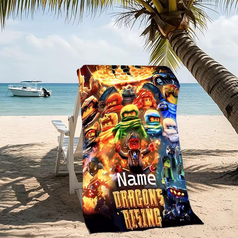Customizable personalized beach towels Lego Ninjago themed designs.Suitable for the beach, yoga, sports;ideal as beach accessories