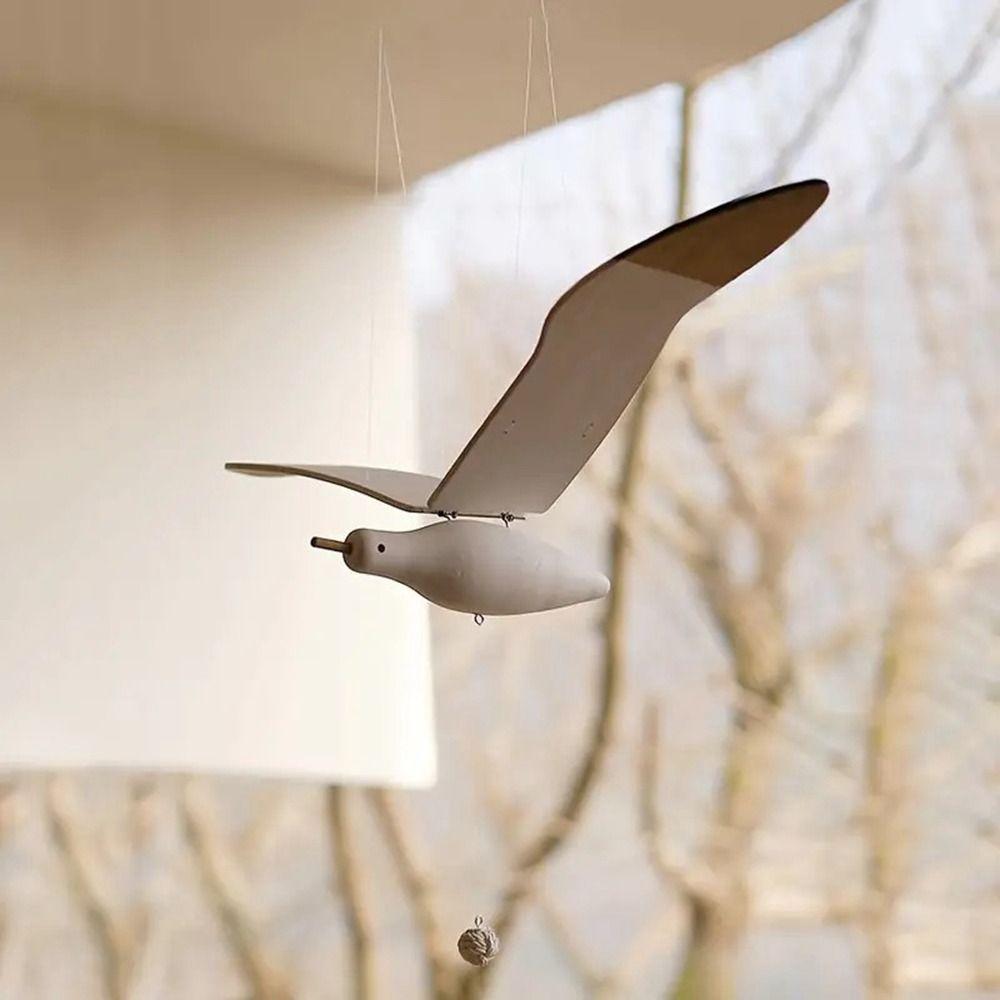 Elegant Flying Flapping Seagull Crafts Wooden Flying Seagulls Pendant Homestay