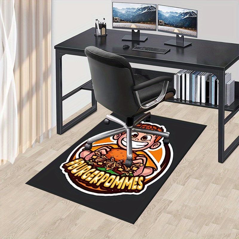 

Burger, Pommies, Happy Office Carpet Soft Polyester Entrance Carpet Washable Non-slip Machine Washable Indoor Carpet Living Room Bedroom Din 60cm by 90cm