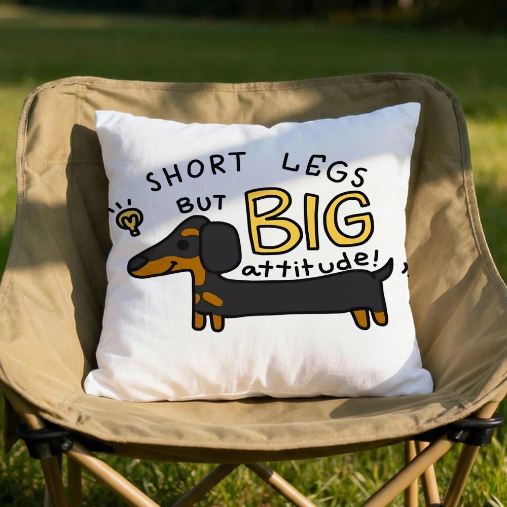Cute Dachshund Dog Cushion Cover Soft Reversible Durable Pillow Cover MultiScene Use for Home Car Daily Comfort