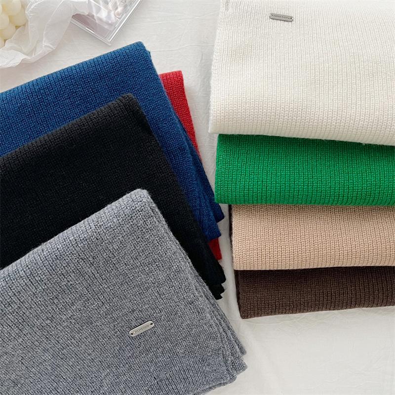 Knitted Wool Cashmere Winter Warm Women Scarf Solid Color Korea Styles Scarves Shawls Wrap Neckerchief Echarpe Bufanda Lady Gift
