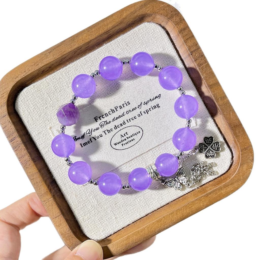 Tassel Design Violet Emerald Quartz Rock Foundation Commuter Bracelet Bracelet