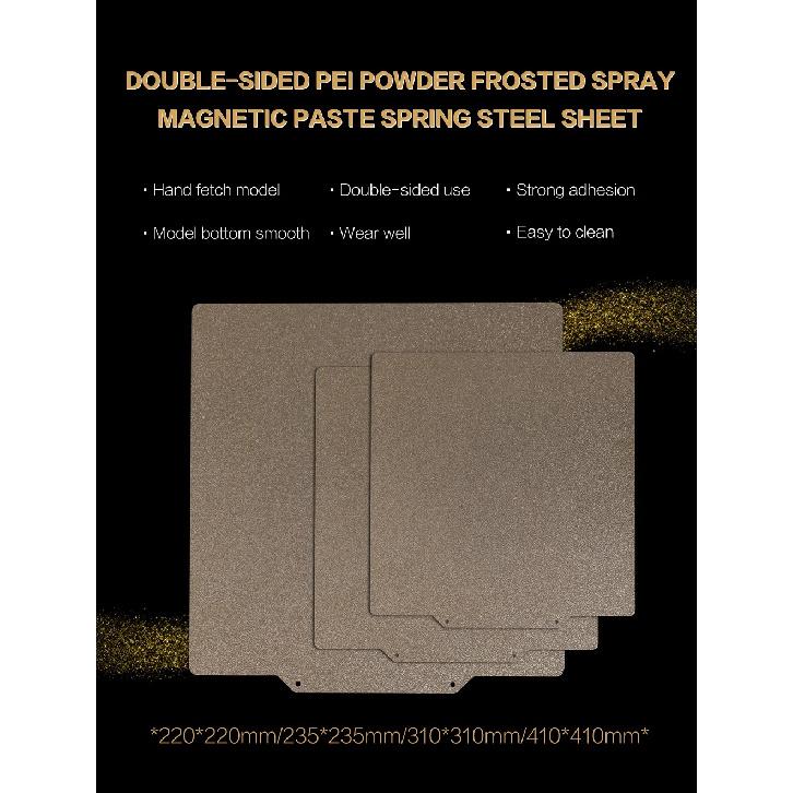 3DSWAY 3D Printer Parts Double Sided Textured PEI Powder Coated Spring Steel Sheet Build Plate Hot Bed 220/235/310/410 Ender 3