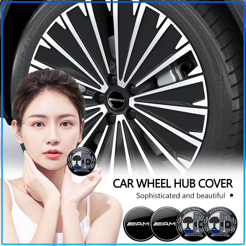 4PCS Anti-Rust Rim Emblem Decals Scratch-Proof Car Wheel Center Cover For Mercedes Benz AMG A B C E G R S CLA CLK CLA CES CLS SLK GLK CLK SLS CLG GLE
