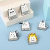 Cute White Cat Enamel Pins Not Today Satan I Am Fine Brooches for Women Men Bag Backpack Badges Funny Jewelry Gift Friend