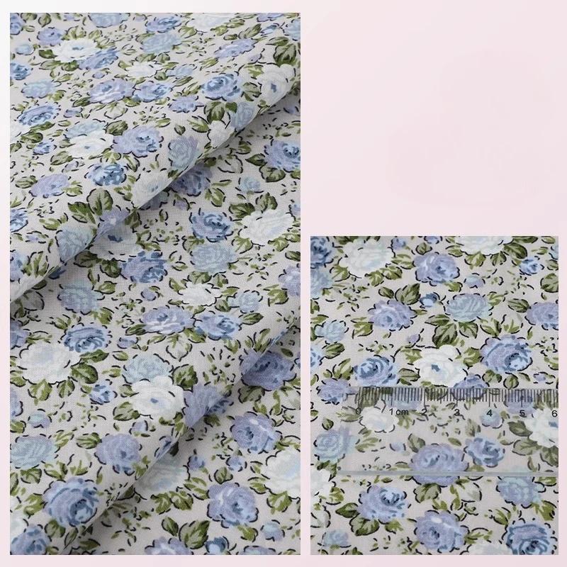 Wide 145cm Pastoral Flower Summer Poplin Cotton Fabric for DIY Children's Clothing Cloth Making Bedding Quilt Decoration Home