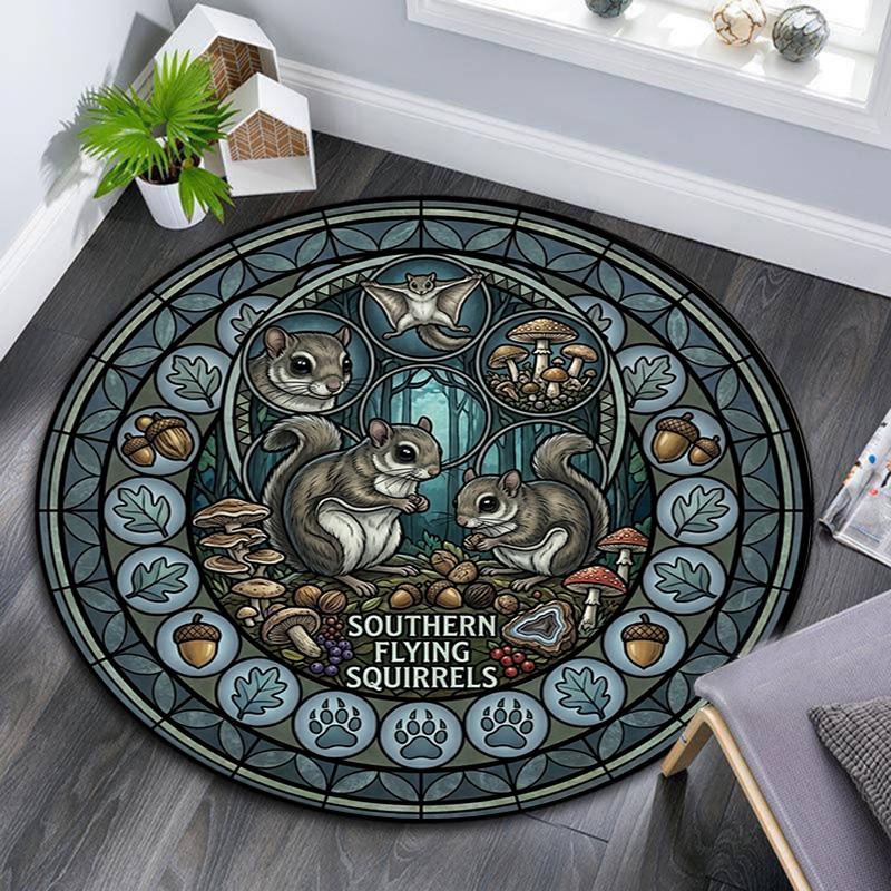 Desert Gecko Glass Round Area Rug Under Office Chairs Bedroom Living Room Home Decor