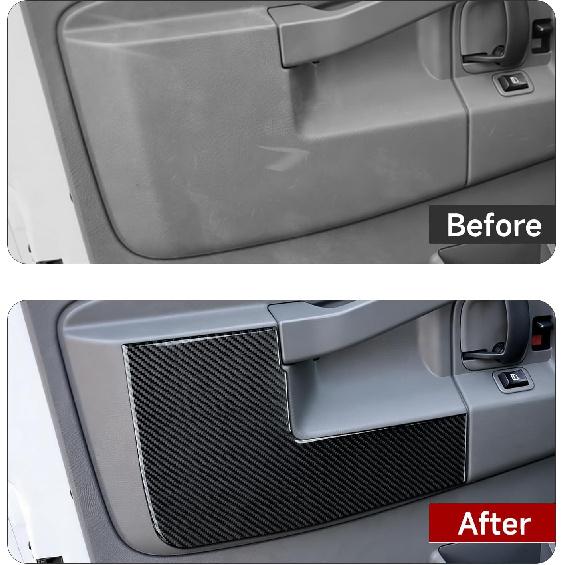 For Express Door Panel Carbon Fiber Cover Trim Decals Accessories for Chevrolet Express/GMC Savana 1500 2500 3500 2003 - Present Interior Sticker