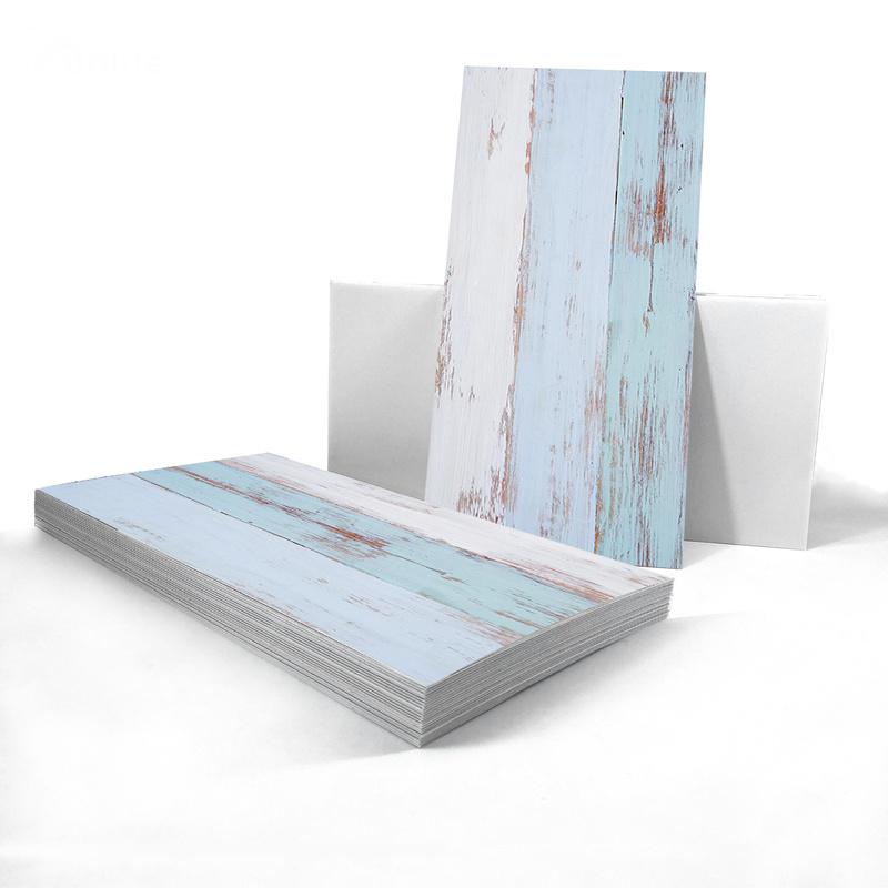 4/12 buc. Autocolant pentru faianta din lemn albastru, autoadeziv, impermeabil, PVC, decor baie