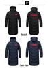 Men's Long Fleece-Lined Cotton Winter Training Coat for Students