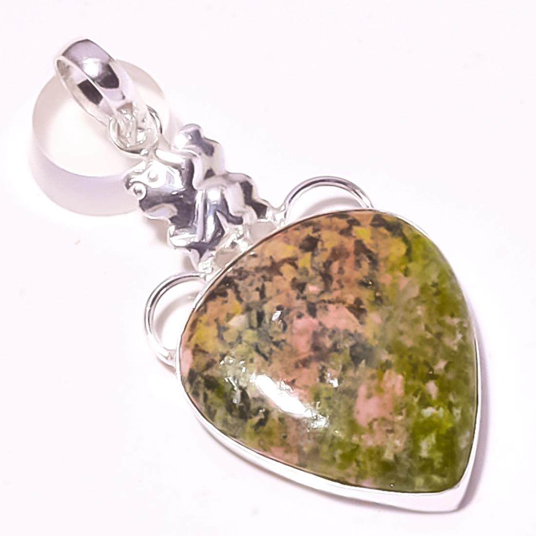 

Unakite Gemstone Pendant Handmade Engagement Gift Unique Jewelry 2.1 J1i22