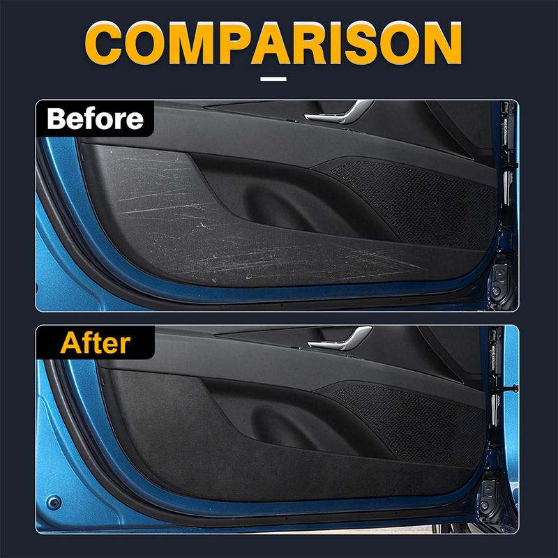 Door Anti-kick Pad For For Hyundai Elantra    2024 2025 LHD RHD Car Leather Carbon Mat Interior Trim Accessories