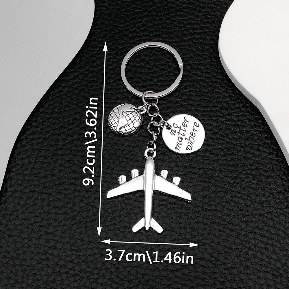 Global Travel Airplane Keychain Pendant