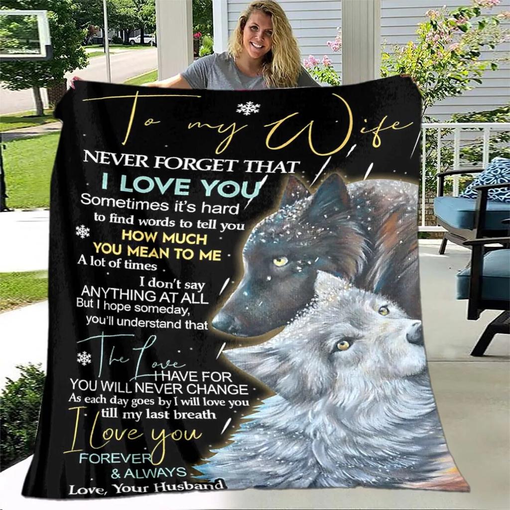 Tochterdecke, bedruckte Decke, Flanell, Sofa, „To My Daughter“-Decke, Löwe, Tiger, ich liebe dich, Mama, Papa, Wolf, Geschenke für die Tochter