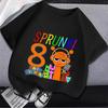 Sprunki Camiseta de Cumpleaños para Niños Niñas de 1 a 9 Años Incredibox Algodón Ropa para Niños Lindo Dibujo Animado Juego Estampado Gráfico Tops Regalo para Fiesta