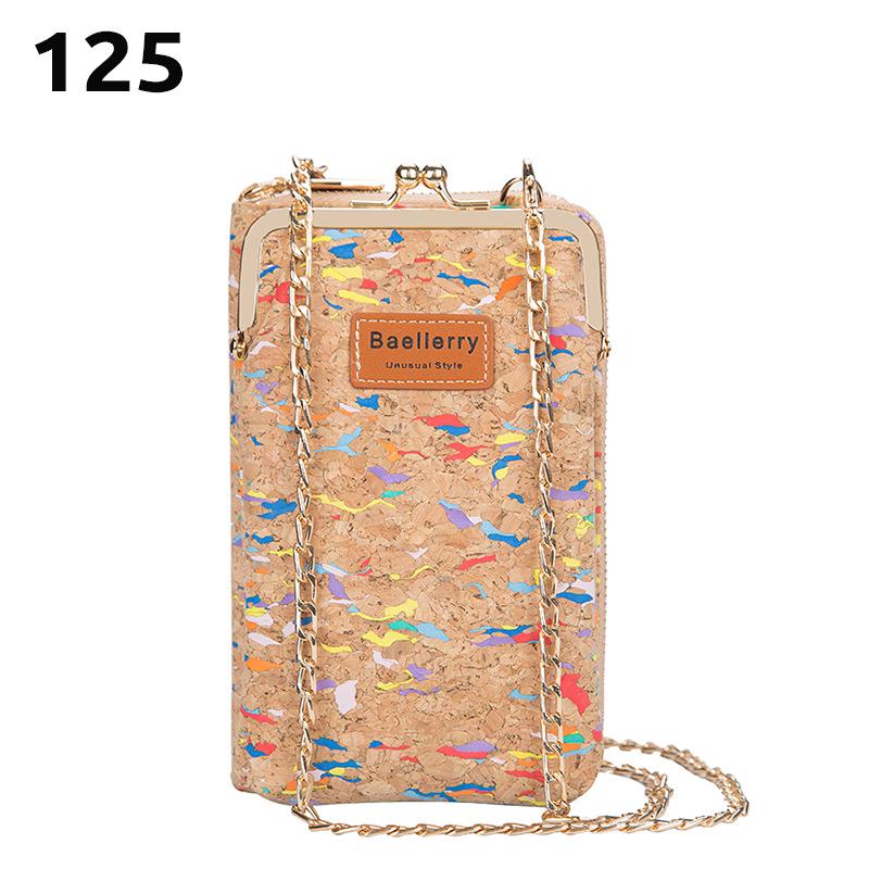 Baellerry Women's Large Capacity Crossbody Wallet - Fashion Wood Grain, Multi-Card Slot, Phone Bag, Korean Style