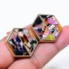 Natural Dendrite Opal Gemstone Brass Jewelry Earring 1.02" RE-130