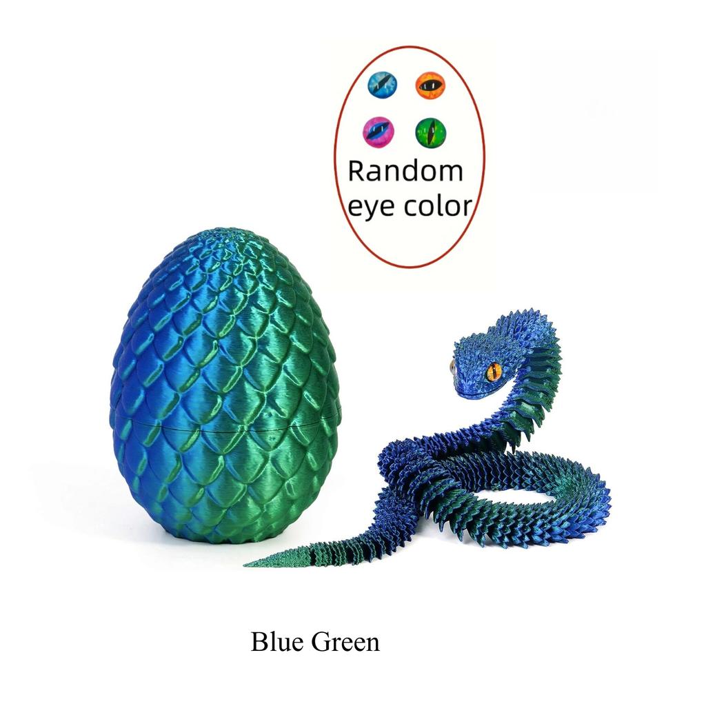 3D Printed Snake Egg and Dragon Egg Toys Fully Articulated Snake Dragon Collection Surprise Simulation Toy Decoration