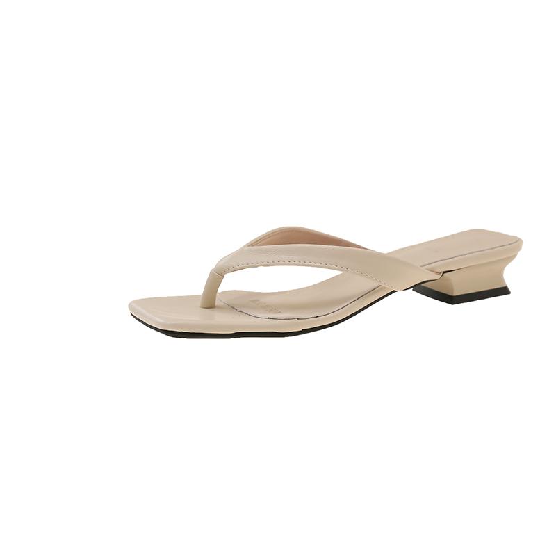 Sommer Damen Zehensteg-Slipper Komfort Niedriger Absatz Pantoletten Schuhe Damen Lässig Kleid Streetstyle Sandalen Flip-Flops Slipper