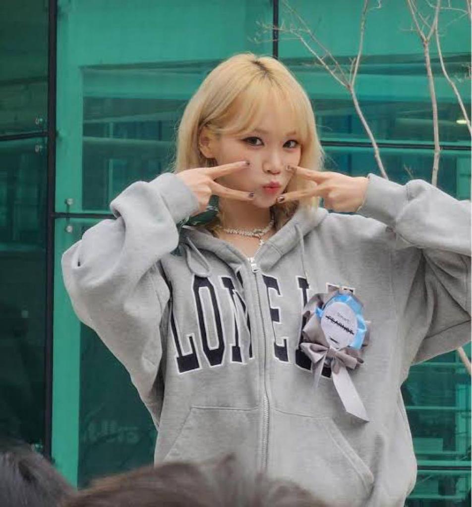 [USED] Chaewon Wears NOHANT LONELY Zip Hoodie