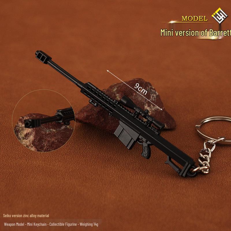 PUBG Chicken Dinner Mini Legierung Schlüsselanhänger: RPG, Raketenwerfer, Desert Eagle, Revolver, SVD, Beretta Waffenanhänger.