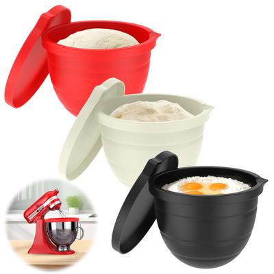 Doublures en Silicone MixAid pour Robots Pâtissiers KitchenAid à Tête Inclinable 5 Quarts – Accessoires de Robot Pâtissier 3 Doublures et 3 Couvercles Inclus pour Outil de Cuisine