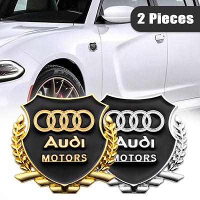 Q6 2Pcs Car Badge Body Trunk Metal Sticker Window Decal Accessories For A6 A1 A2 A3 A4 A5 A6 A7 A8 Q1 Q2 Q3 Q4 Q5 Q6 Q7 Q8 RS3 TT
