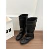 Korean Women's Non-tired Feet Thick Soles Heightening Soft Elastic Comfortable Shock-absorbing Non-slip Casual Mid-calf Boots