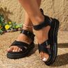 Fashion 2025 Summer Casual Shoes Woman Platform Sandals Soft Leather Women Open Toe Thick Bottom Wedges Sandal Gladiator Womens Shoes