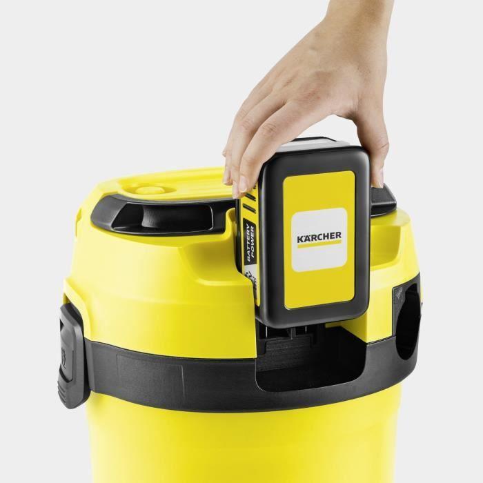 Aspirateur eau et poussières sans fil KARCHER WD3-18 V-17/20 - Jaune et noir - Plastique - (sans batterie ni chargeur)