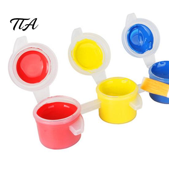 Non-Toxic Paint 1 Set 12 Colors Mini Acrylic Paints with Brushes And Palette, 2ml Per Cup, Kids & Adults Craft Paint, Strips for DIY Crafts,