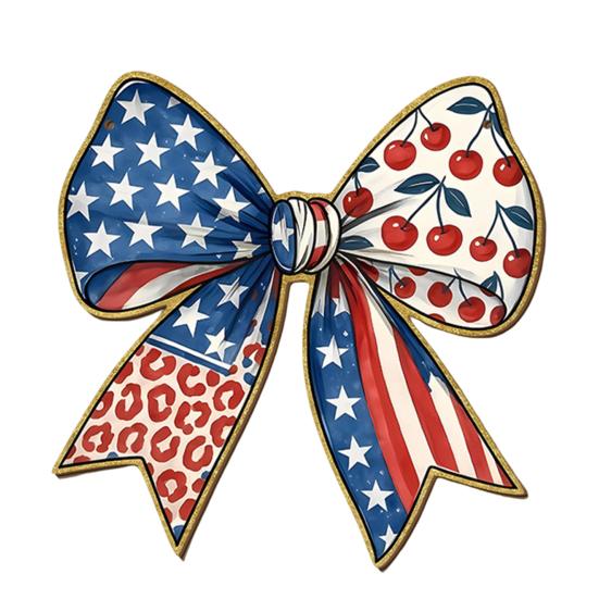 4th of July Hanging Door Sign Patriotic Wooden Independence Day Door Hanger Rustic C