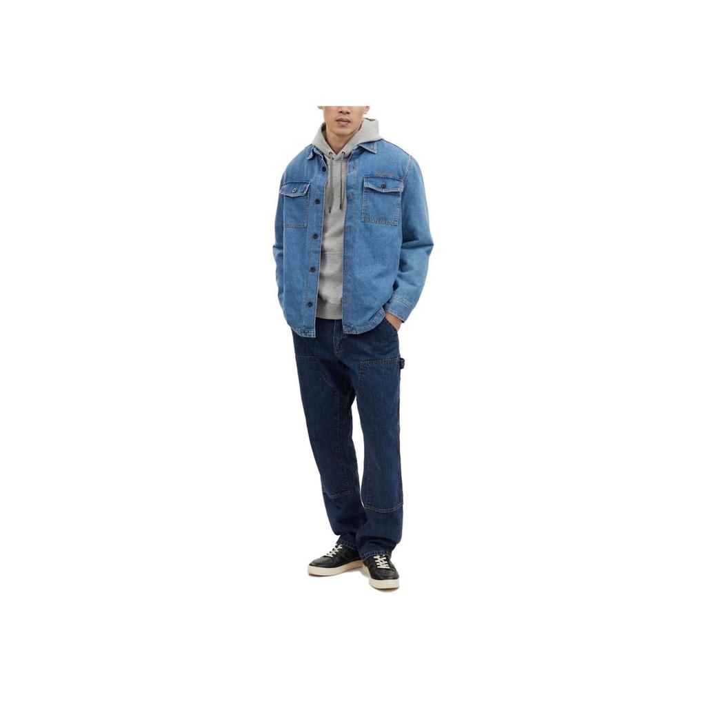 Coach Solid Color Single-Breasted Casual Long Sleeve Shirt Men Shirts Indigo CK515-NJ7