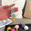 1Pcs Plush Pompom Pendant Keyring Holder New Ice Cream Keychains For Women Men Charm Bag Decoration Jewelry Gifts