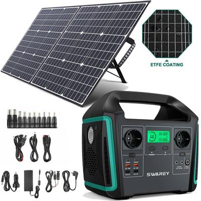 תחנת כוח מחולל כוח 1000W(שיא 1500W) SWAREY S1000 725.76Wh גנרטור סולארי מטען בנק כוח עם פאנל סולארי 100W