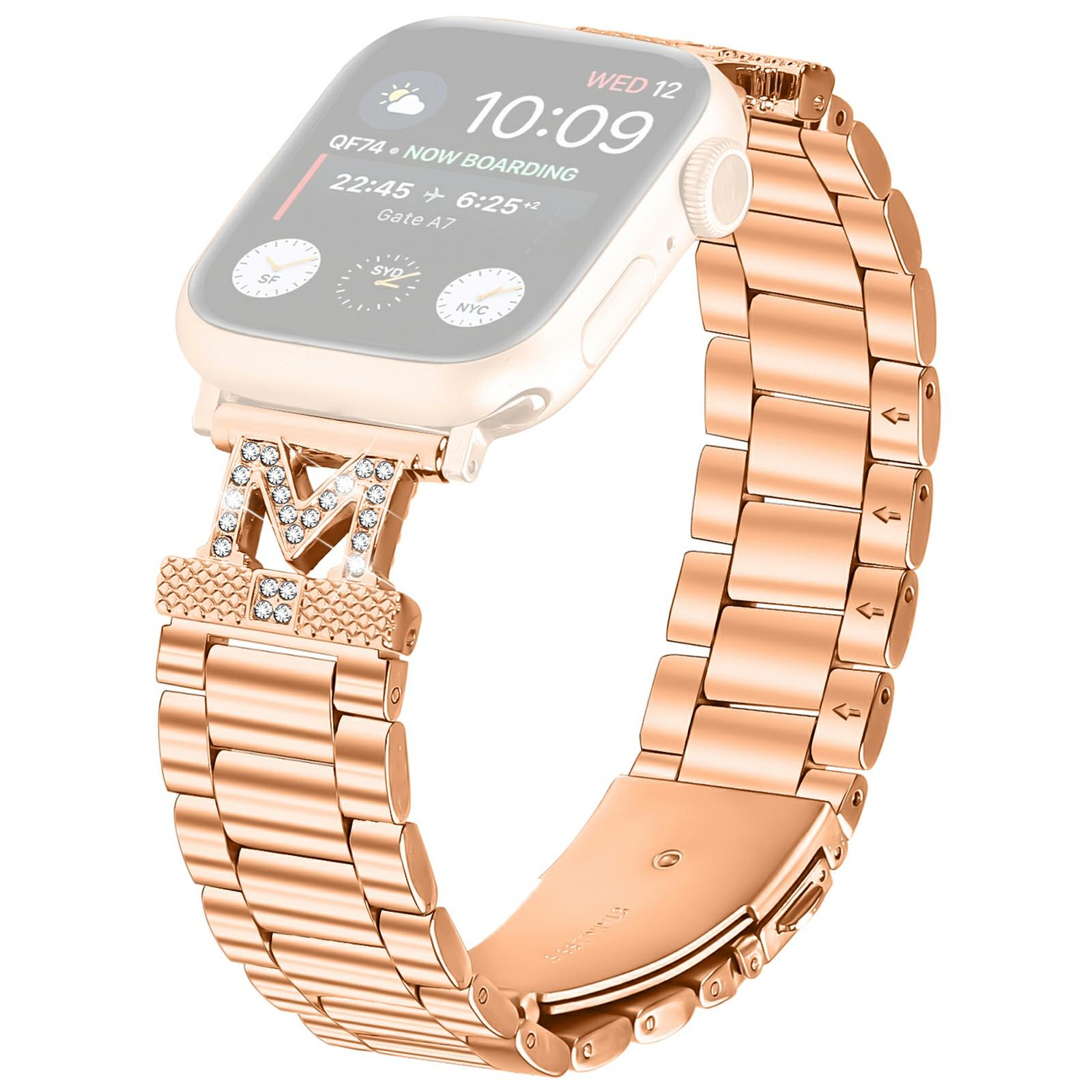 

Watch Strap for Apple Watch Series 10 Ultra 9 8 7 SE 6 5 4 3 2 1 46mm 49mm 45mm 44mm 42mm M-Type Stainless Steel Band Rose Gold