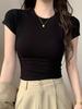 Women's Short-Sleeve Slim-Fit Cropped T-Shirt For Spring And Summer