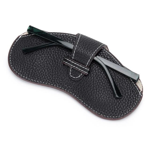 Glasögonfodral i äkta läder Solglasögon Fodral för glasögon Solglasögon Förvaringsväska Skydd för glasögon Bärbart glasögonfodral